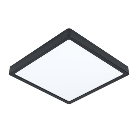 Eglo EU FUEVA?5 Bathroom LED Ceiling Light – Black Steel, Square, 4000?K White Light, IP44, Indoor Lighting