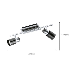 Eglo EU Davida 1 Steel Nickel Nero LED 2-Light Ceiling Spotlight