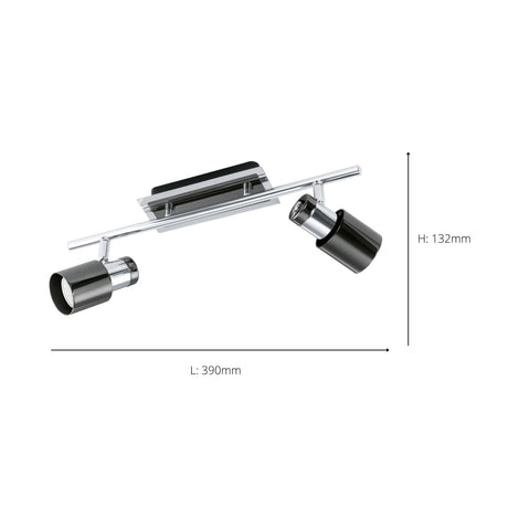 Eglo EU Davida 1 Steel Nickel Nero LED 2-Light Ceiling Spotlight