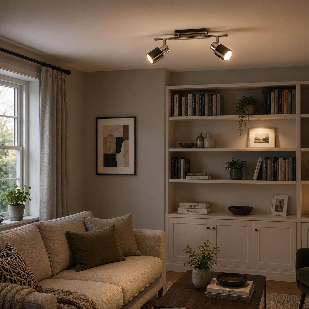 Eglo EU Davida 1 Steel Nickel Nero LED 2-Light Ceiling Spotlight