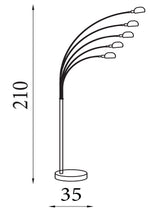 Searchlight Electric Giraffe 5Lt Floor Lamp  - Chrome Metal & White Marble Base 3085-5CC