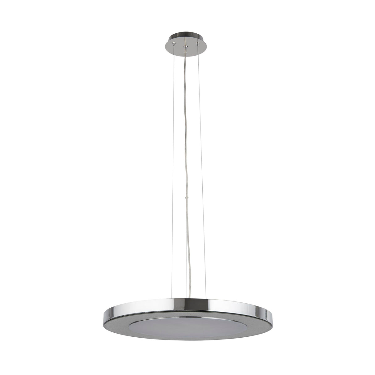 Searchlight Electric Lexi Pendant - Chrome Metal & Crushed Ice Effect Glass 3090-50CC