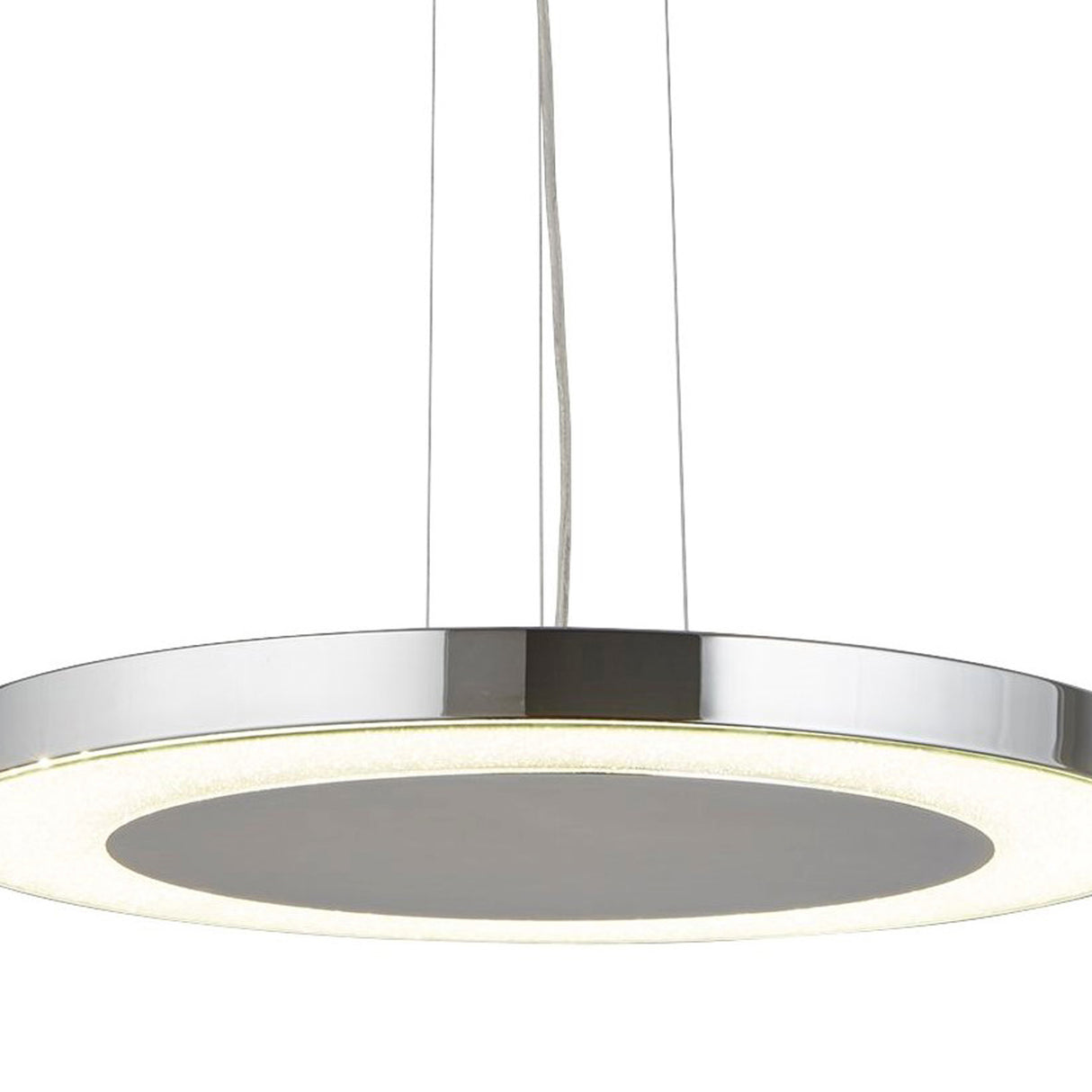 Searchlight Electric Lexi Pendant - Chrome Metal & Crushed Ice Effect Glass 3090-50CC