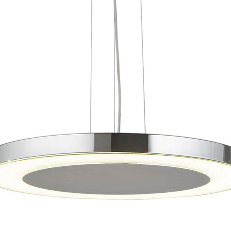 Searchlight Electric Lexi Pendant - Chrome Metal & Crushed Ice Effect Glass 3090-50CC