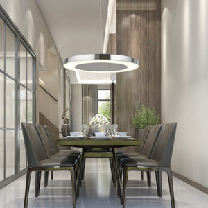 Searchlight Electric Lexi Pendant - Chrome Metal & Crushed Ice Effect Glass 3090-50CC