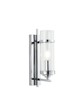 Milo  Wall Light  - Chrome Metal & Glass