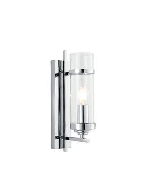 Milo  Wall Light  - Chrome Metal & Glass