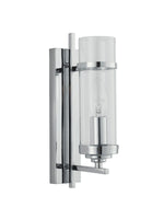 Searchlight Electric Milo  Wall Light  - Chrome Metal & Glass 3091-1CC