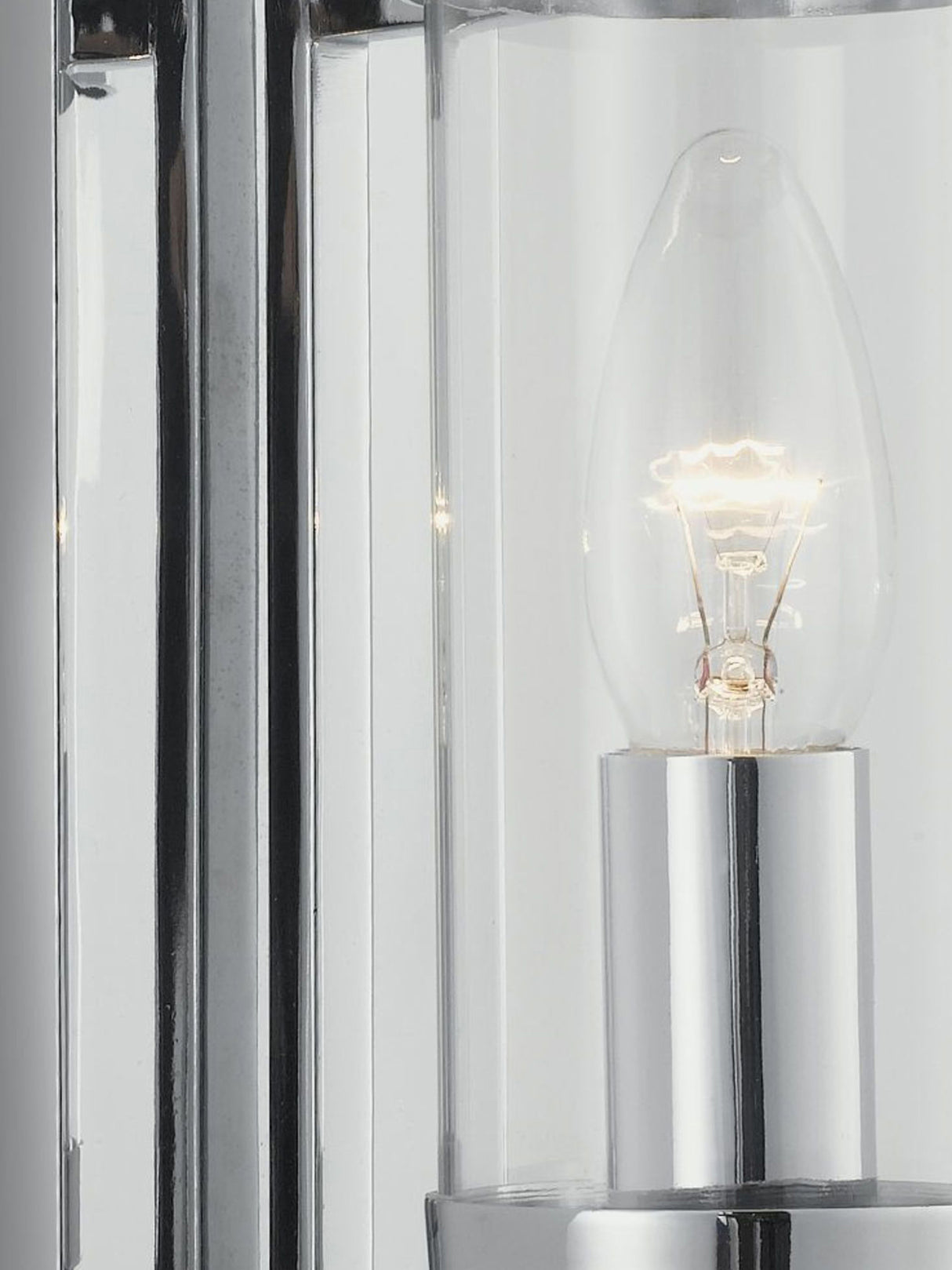 Searchlight Electric Milo  Wall Light  - Chrome Metal & Glass 3091-1CC