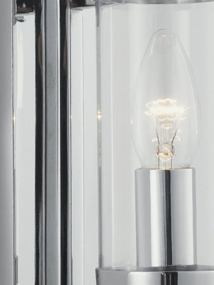 Searchlight Electric Milo  Wall Light  - Chrome Metal & Glass 3091-1CC