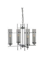 Searchlight Electric Milo  4Lt Pendant  - Chrome Metal & Glass 3094-4CC