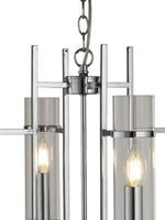 Searchlight Electric Milo  4Lt Pendant  - Chrome Metal & Glass 3094-4CC