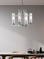Searchlight Electric Milo  4Lt Pendant  - Chrome Metal & Glass 3094-4CC