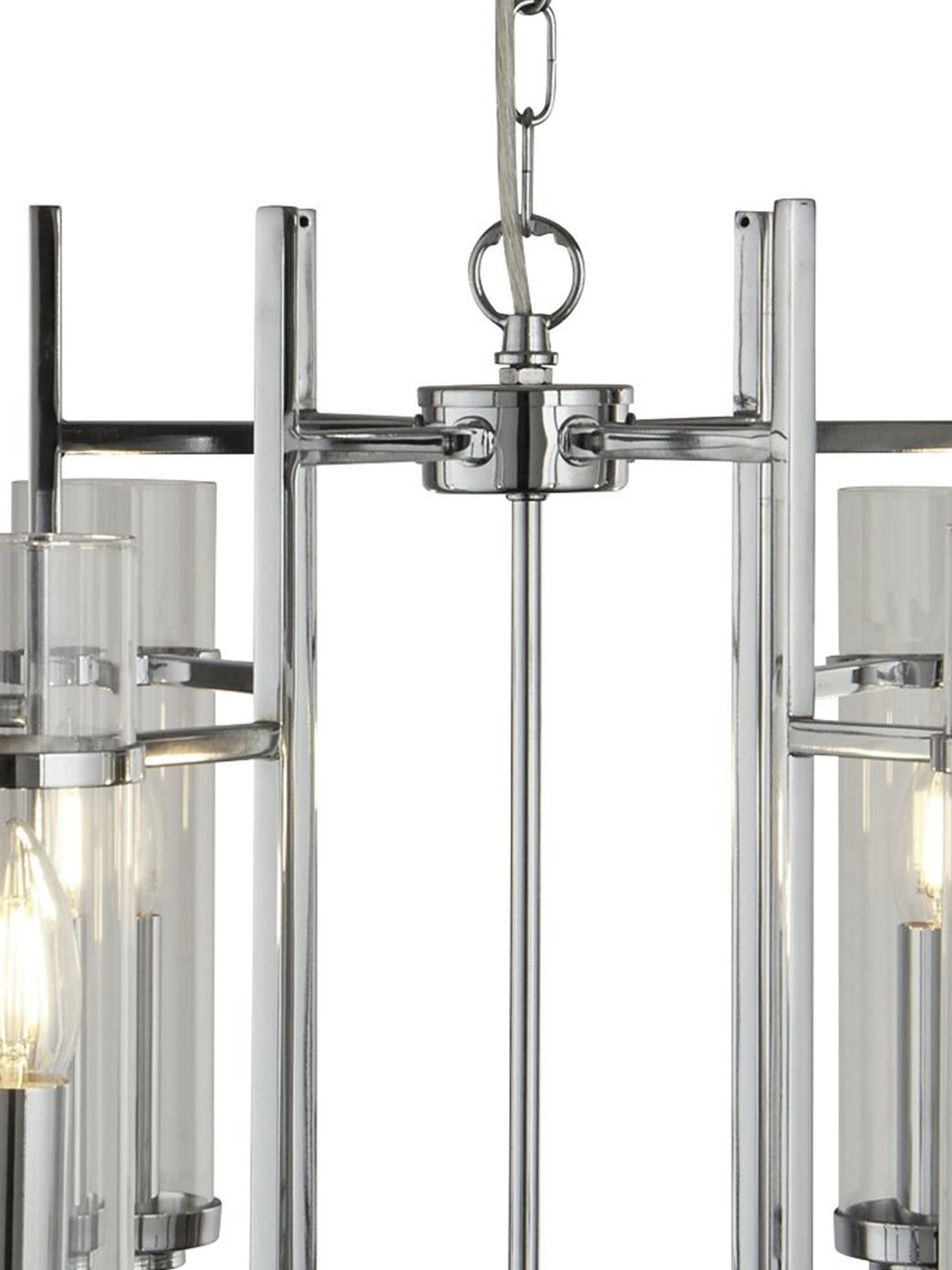 Searchlight Electric Milo  6Lt Pendant - Chrome Metal & Glass 3096-6CC