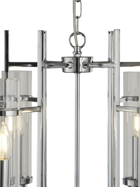 Searchlight Electric Milo  6Lt Pendant - Chrome Metal & Glass 3096-6CC
