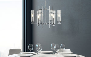 Searchlight Electric Milo  6Lt Pendant - Chrome Metal & Glass 3096-6CC