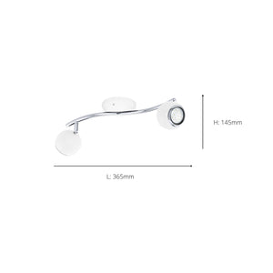 Eglo EU Bimeda LED White/Chrome Steel 2-Light Spotlight