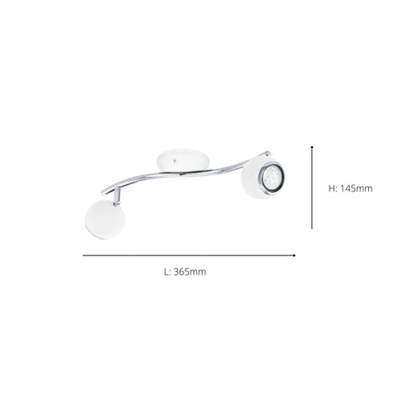 Eglo EU Bimeda LED White/Chrome Steel 2-Light Spotlight
