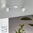 Eglo EU Bimeda LED White/Chrome Steel 2-Light Spotlight