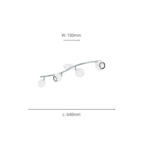Eglo EU Bimeda LED White/Chrome Steel 4-Light Spotlight
