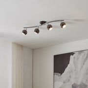 Eglo EU Bimeda LED Nickel-Nero/Chrome Steel 4-Light Spotlight