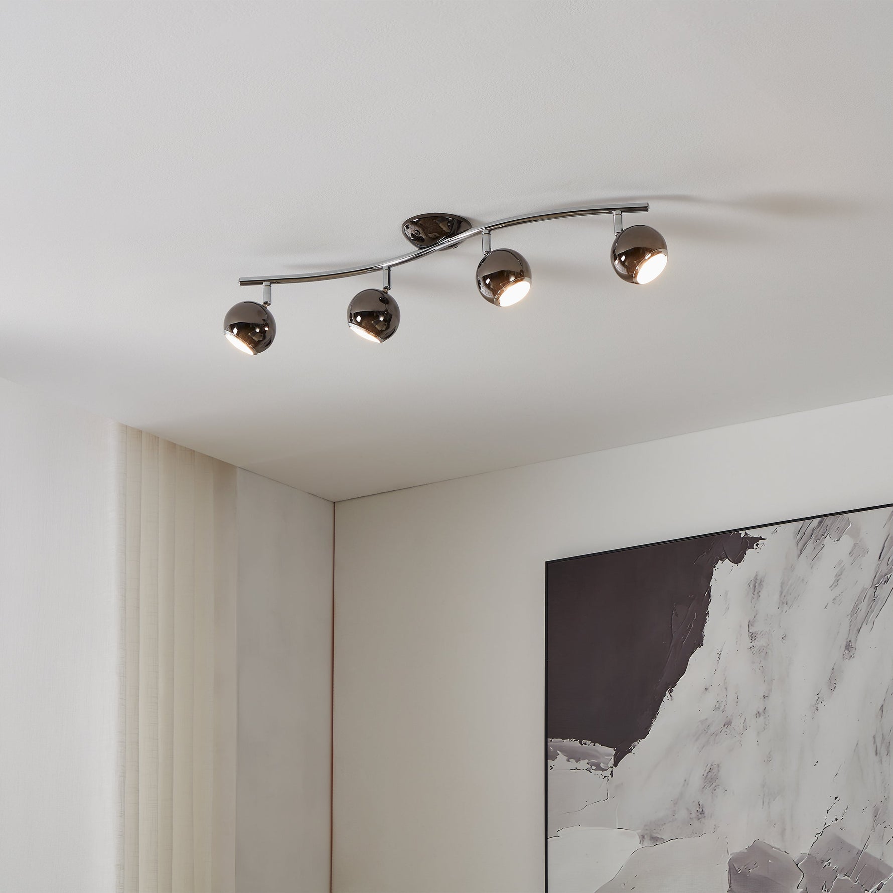 Eglo EU Bimeda LED White/Chrome Steel 4-Light Spotlight product image - Endon Lighting from First Light Direct with great prices and fast UK delivery