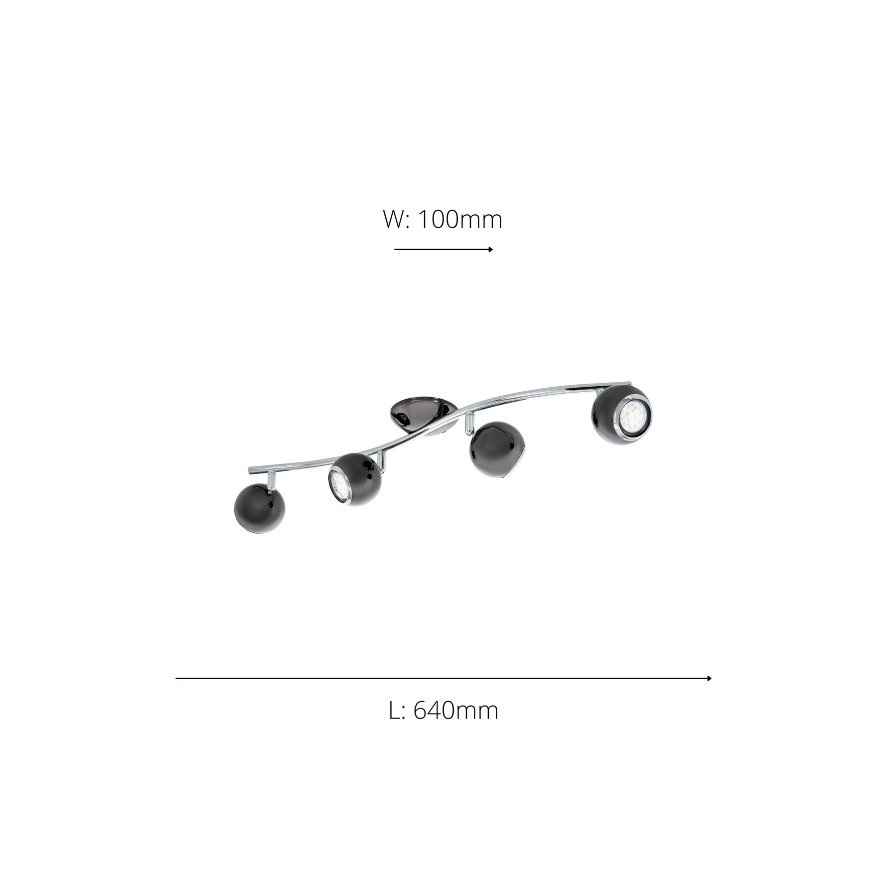 Eglo EU Bimeda LED Nickel-Nero/Chrome Steel 4-Light Spotlight product image - Endon Lighting from First Light Direct with great prices and fast UK delivery