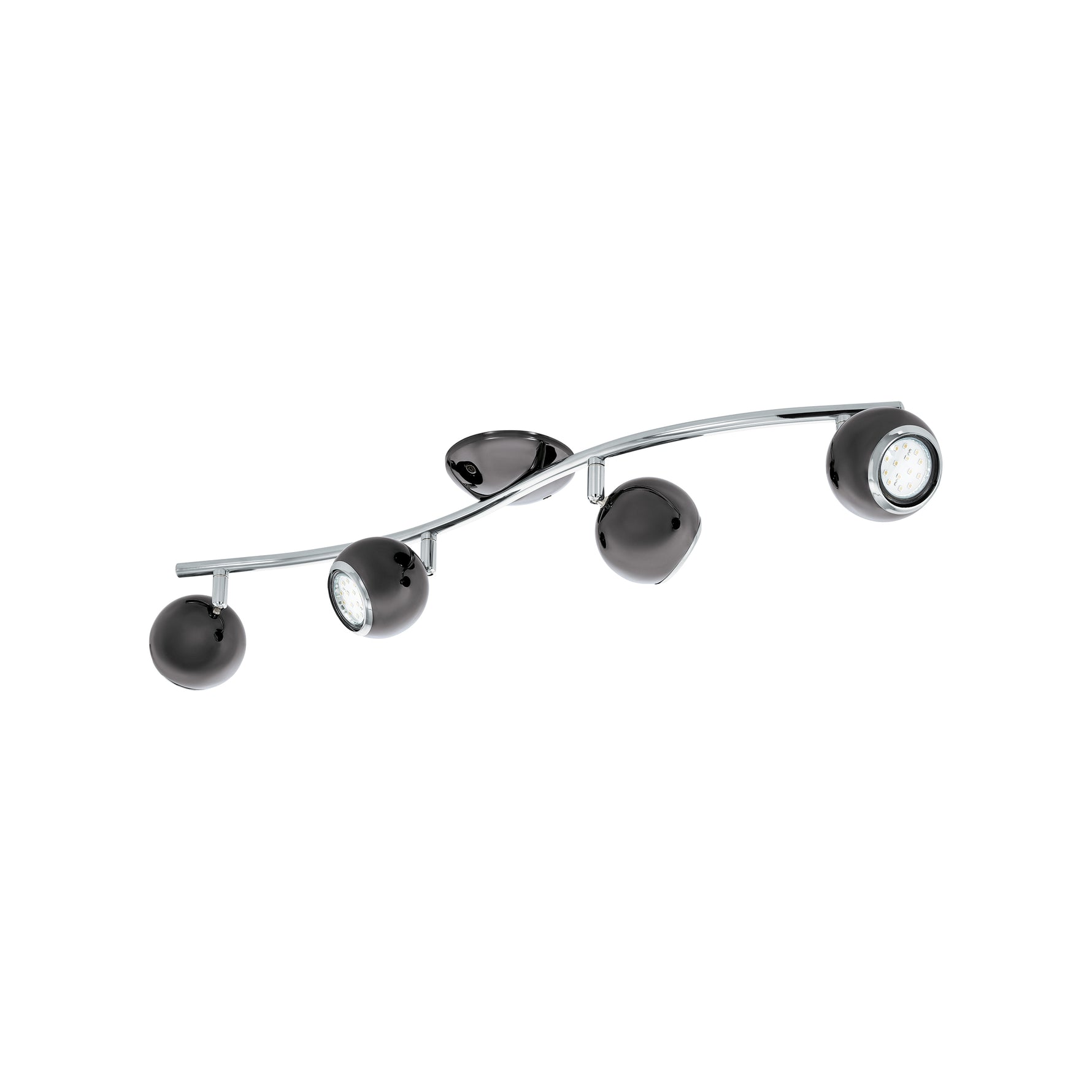 Eglo EU Bimeda LED Nickel-Nero/Chrome Steel 4-Light Spotlight product image - Endon Lighting from First Light Direct with great prices and fast UK delivery