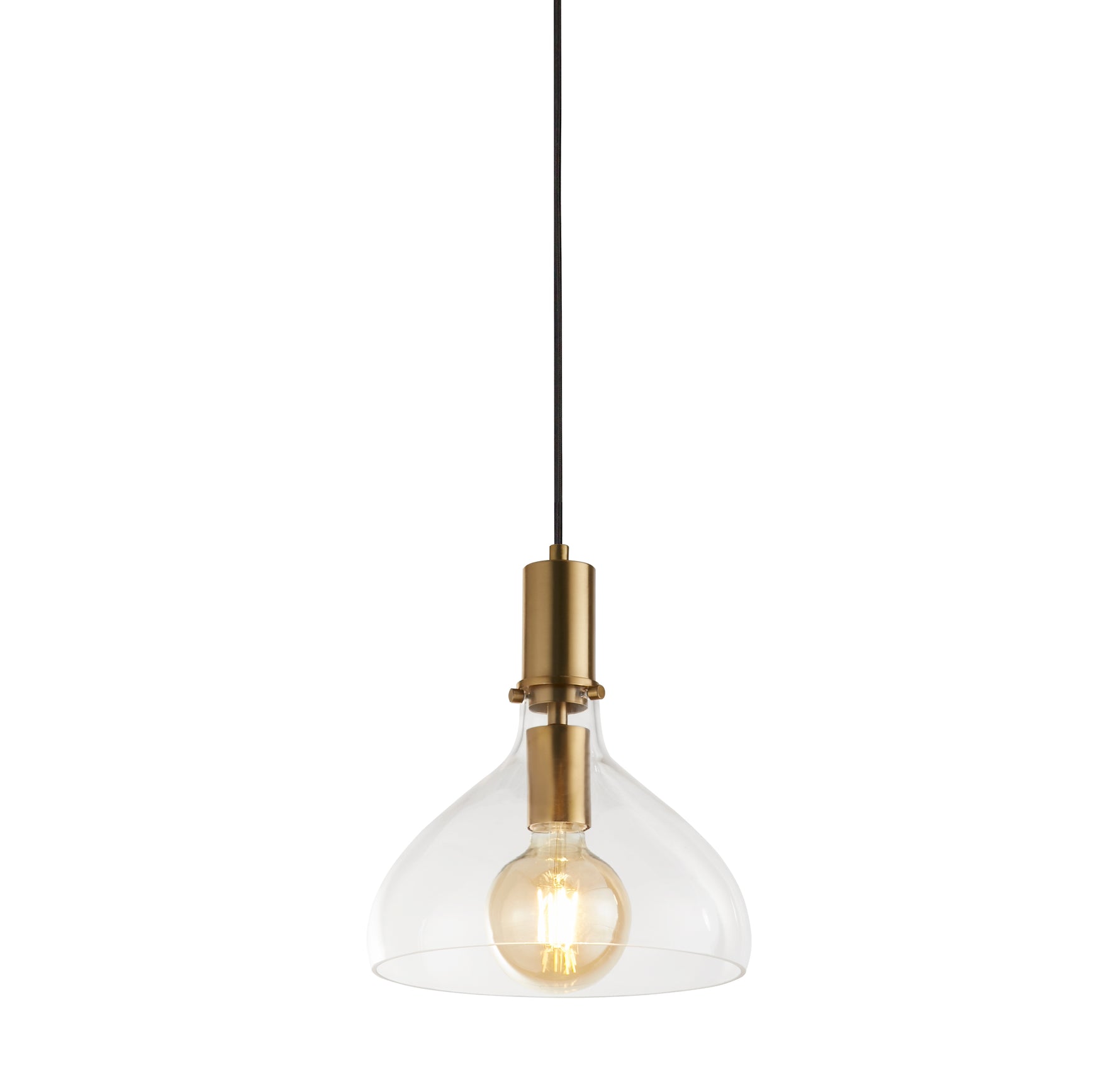 Margarita Pendant - Brass Metal & Clear Glass