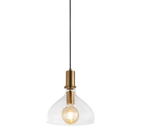 Margarita Pendant - Brass Metal & Clear Glass