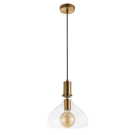 Searchlight Electric Margarita Pendant - Brass Metal & Clear Glass 31031-1PB