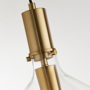 Searchlight Electric Margarita Pendant - Brass Metal & Clear Glass 31031-1PB
