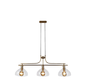 Margarita 3Lt Bar Pendant - Brass Metal & Clear Glass