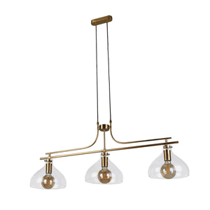 Searchlight Electric Margarita 3Lt Bar Pendant - Brass Metal & Clear Glass 31031-3PB
