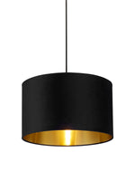 Drum Shade - Black Velvet with Gold Inner Dia.40cm