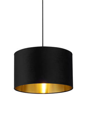 Drum Shade - Black Velvet with Gold Inner Dia.40cm