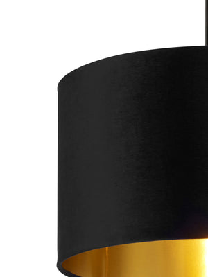 Searchlight Electric Drum Shade - Black Velvet with Gold Inner Dia.40cm 31040BK