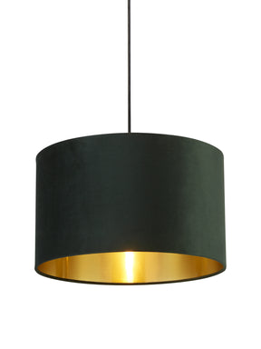 Drum Shade - Green Velvet with Gold Inner