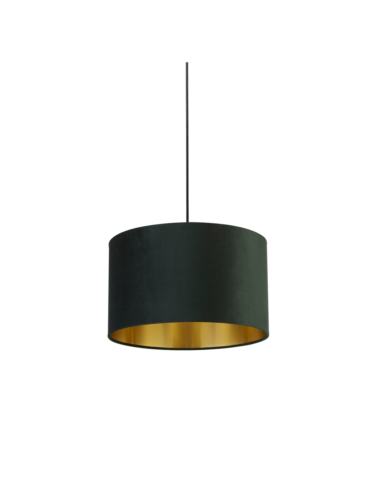 Searchlight Electric Drum Shade - Green Velvet with Gold Inner 31040GR