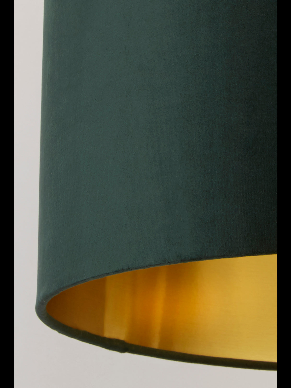 Searchlight Electric Drum Shade - Green Velvet with Gold Inner 31040GR