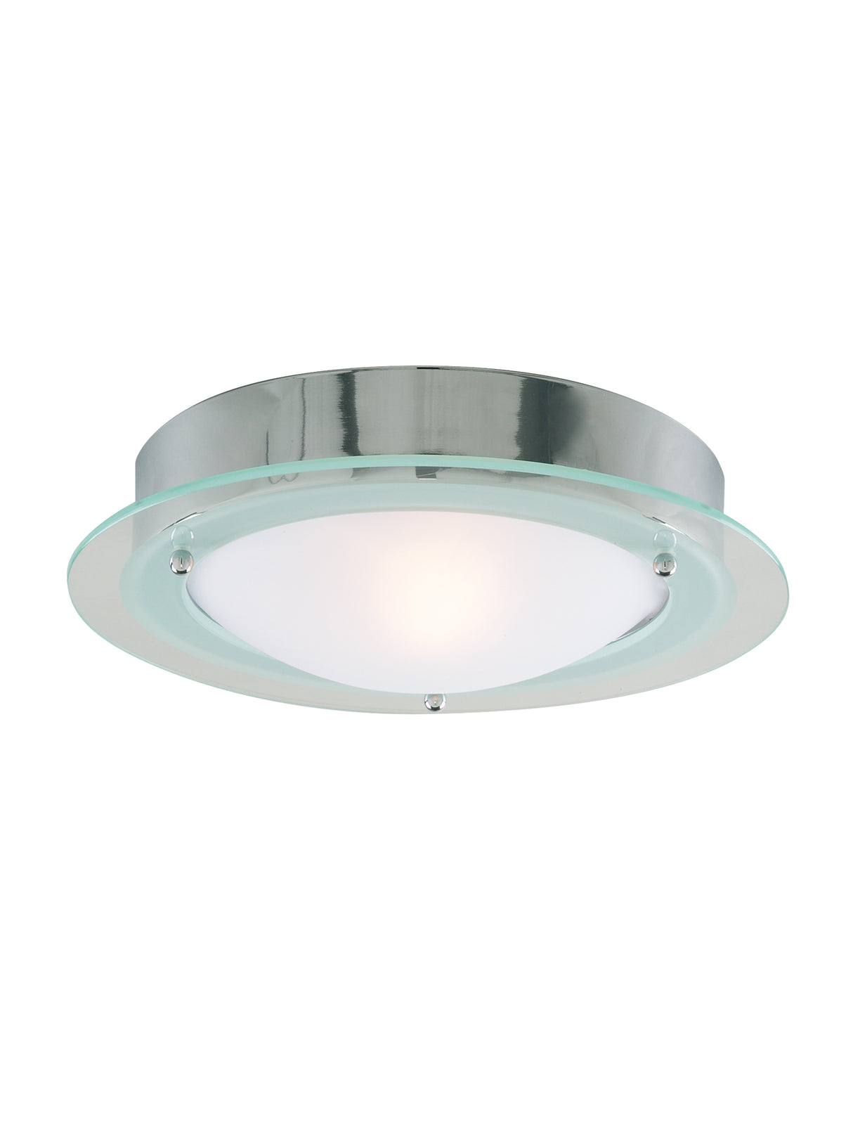 Belfast Flush  - Chrome Metal & Clear Acid Glass