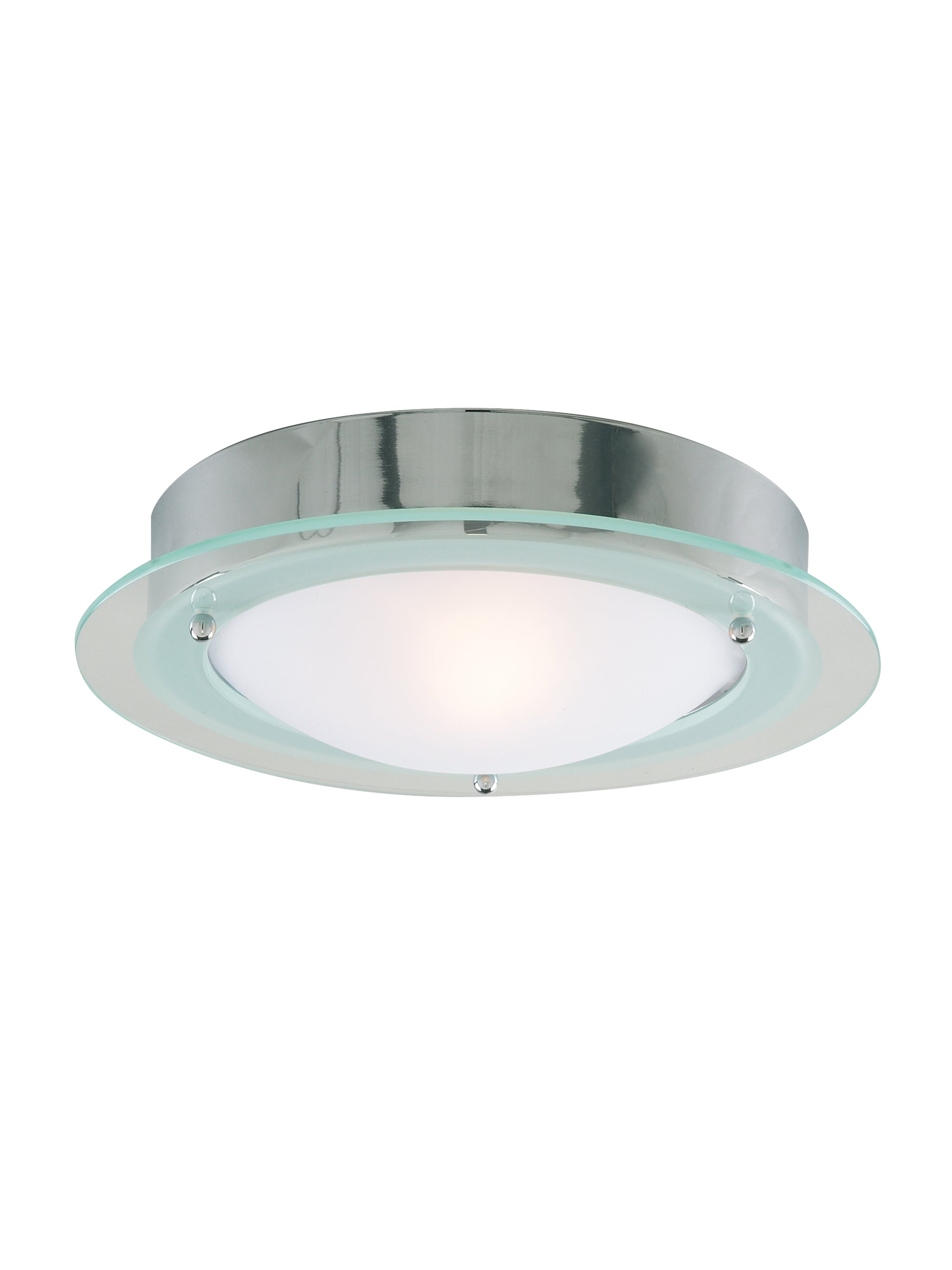 Belfast Flush  - Chrome Metal & Clear Acid Glass