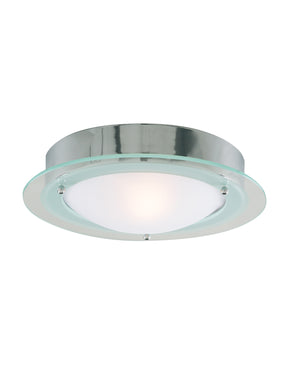 Belfast Flush  - Chrome Metal & Clear Acid Glass
