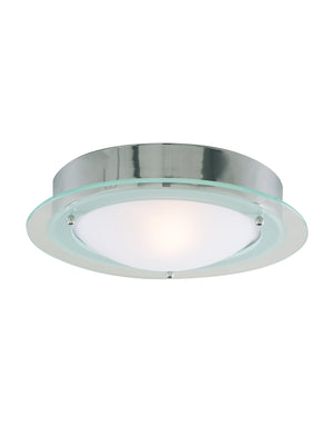 Belfast Flush  - Chrome Metal & Clear Acid Glass