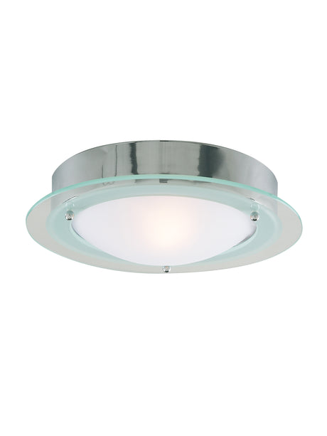 Belfast Flush  - Chrome Metal & Clear Acid Glass