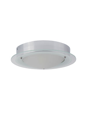 Searchlight Electric Belfast Flush  - Chrome Metal & Clear Acid Glass 3108CC