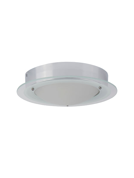 Searchlight Electric Belfast Flush  - Chrome Metal & Clear Acid Glass 3108CC