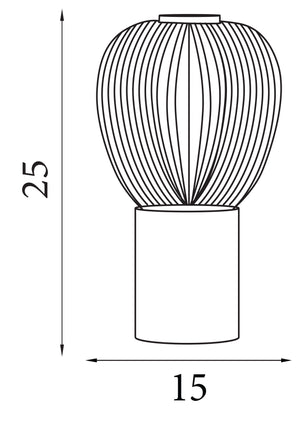 Searchlight Electric Ella Table Lamp - Wood & Opal Ribbed Glass 31410-1NA