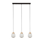 Searchlight Electric Ella 3Lt Pendant - Black Metal & Opal Ribbed Glass 31411-3NA