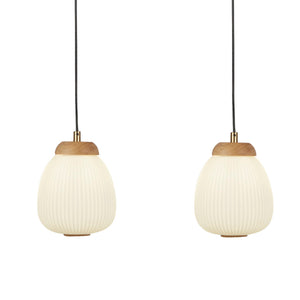 Searchlight Electric Ella 3Lt Pendant - Black Metal & Opal Ribbed Glass 31411-3NA